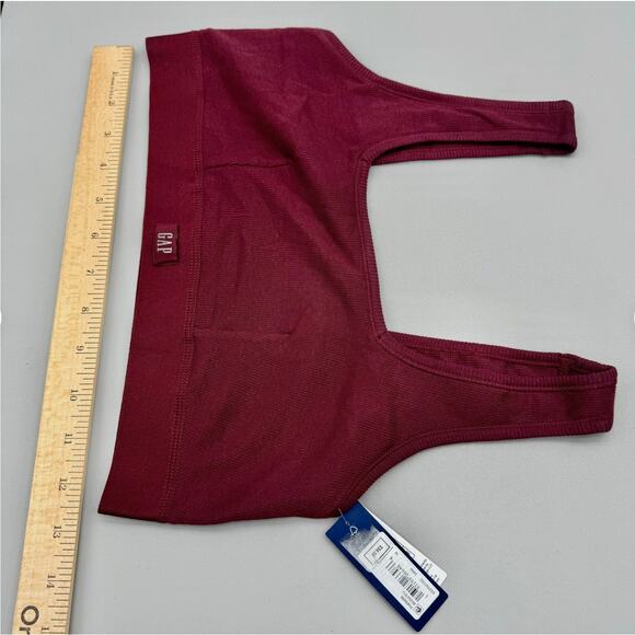 Gap Body Bralette Womens Medium Red Cotton Rib Lounge Athleisure Comfy Stretch - Picture 10 of 10